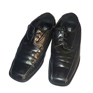 Stacy Adams boys Black Lace Up Square Toe Dress‎ Shoes  4M church dress formal